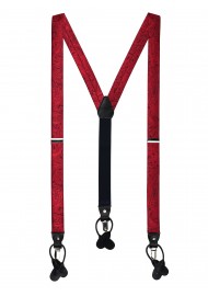 Ruby Red Paisley Suspenders