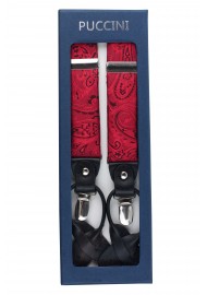 Ruby Red Paisley Suspenders in box