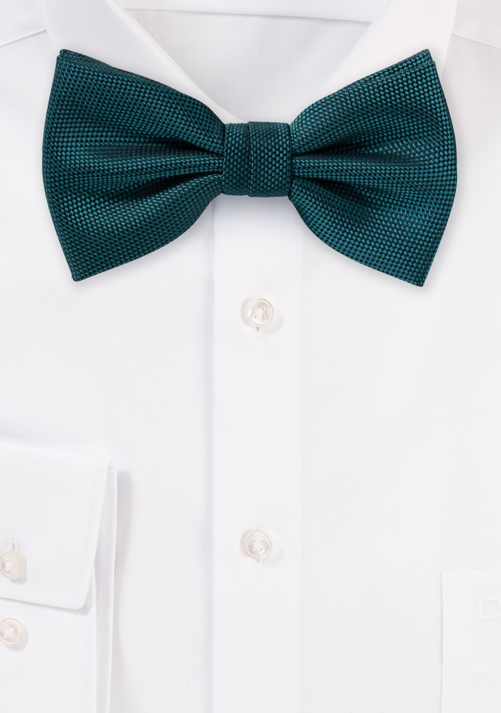 Textured Peacock Matte Colored Bow Tie