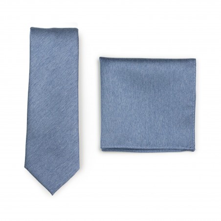 Steel Blue Skinny Tie Set