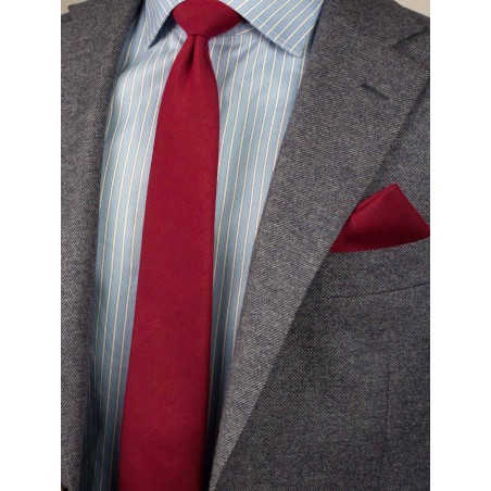 Bold Sedona Red Mens Tie Set Styled