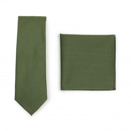 Olive Skinny Tie Set