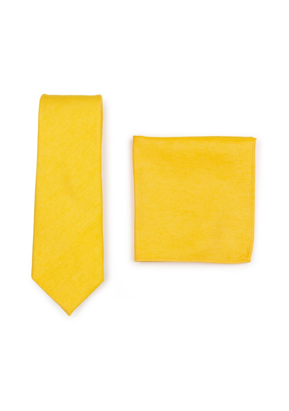Matte Skinny Tie Set in Marigold
