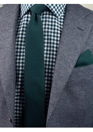 Forest Green Skinny Tie Set Styled