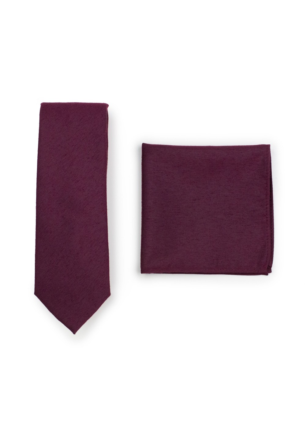 Burgundy Skinny Tie Set