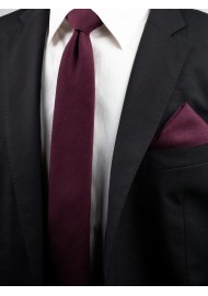 Burgundy Skinny Tie Set Styled