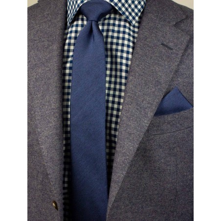 Slate Blue Skinny Tie Set Styled