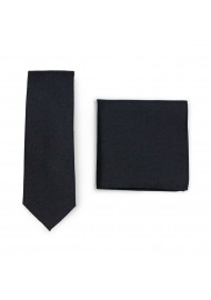 Matte Black Skinny Tie Set