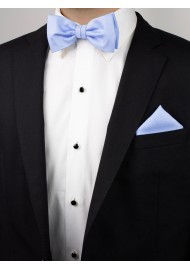 Pastel Blue Bowtie Set in Linen Texture Styled with Tux Jacket