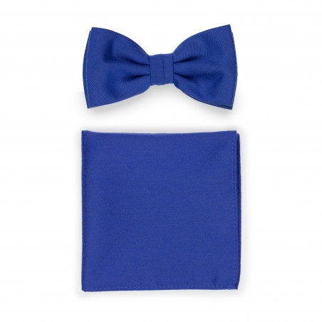 Marine Blue Bow Tie and Pocket Square Set
