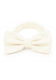 Cream Linen Textured Bow Tie