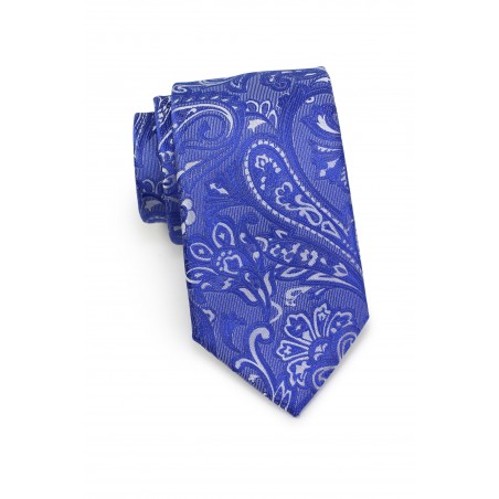 Formal Summer Paisley Tie in Morning Glory Blue