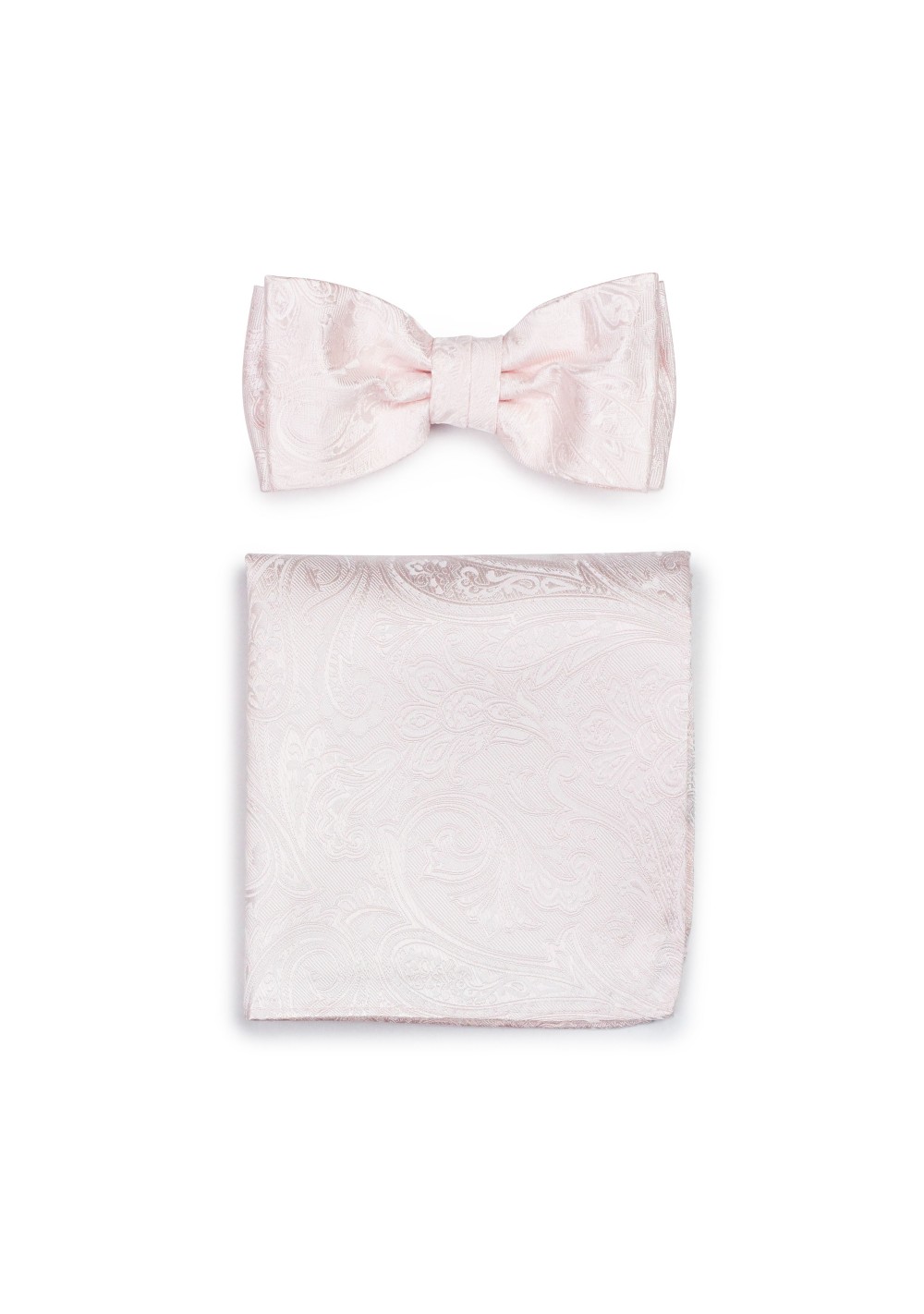 Wedding Bow Tie in Bridal Pink with Matching Pocket Square