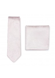 Bridal Pink Mens Paisley Tie with matching Pocket Square Combo Set