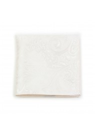 Formal Paisley Pocket Square in Ivory