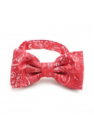 Woven Paisley Bow Tie in Poppy Red