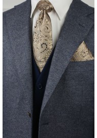 Wedding Paisley Tie Combo Set in Bronze Gold Styled