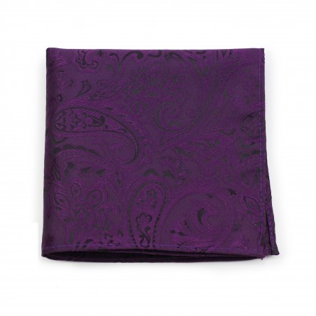 Suit Hanky in Berry with Paisley Design