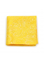 Suit Hanky in Canary in Paisley Design