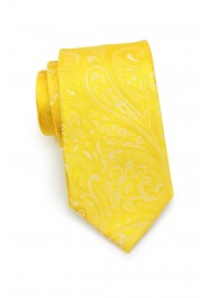 Canary Yellow Paisley Necktie