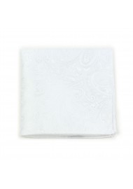 Paisley Pocket Square in Bright White