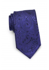 Ultramarine and Black Paisley Tie