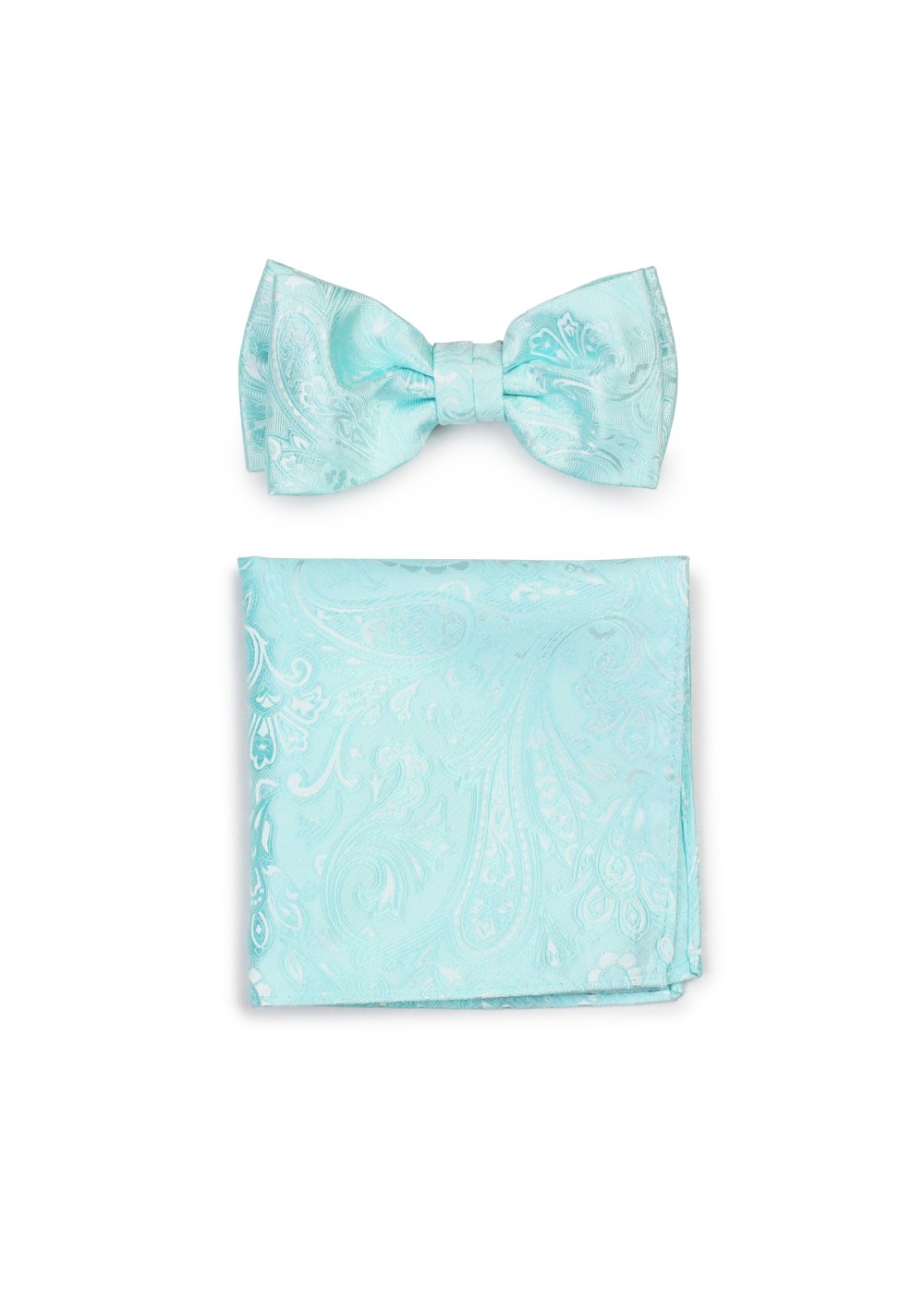 Dressy Summer Bow Tie and Hanky Set in Robins Egg Blue