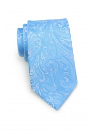 Formal Woven Paisley Tie in Blue Jay Color