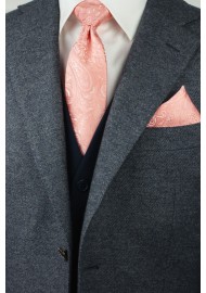 Elegant Mens Tie and Hanky Set in Bellini Styled