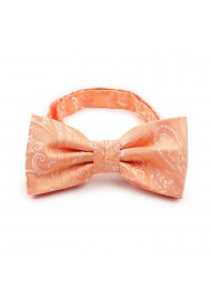 Peach Hued Summer Paisley Bow Tie