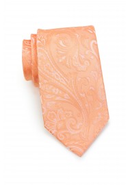 Peach Summer Paisley Tie