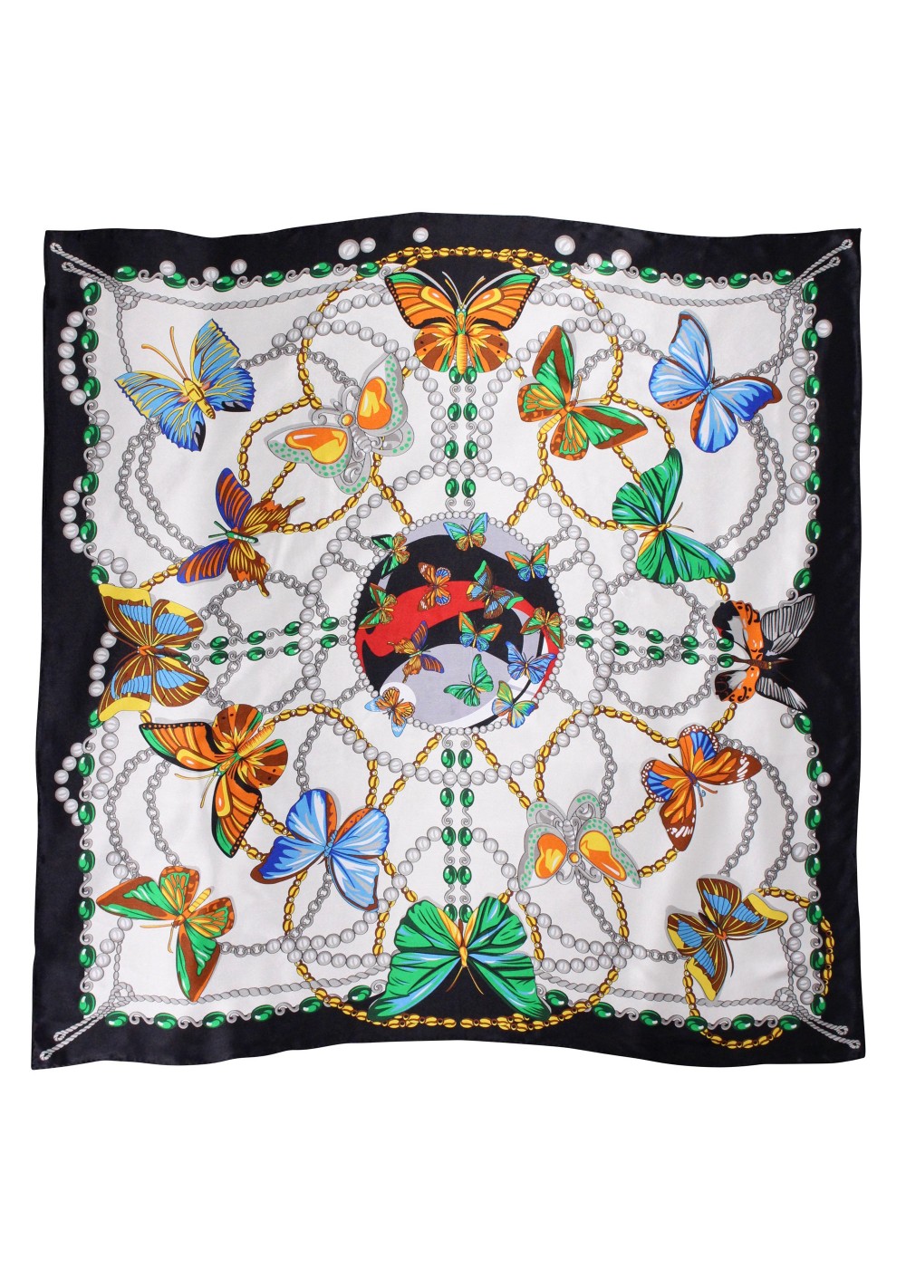 Designer Butterfly Print Silk Scarf in Premium Silk