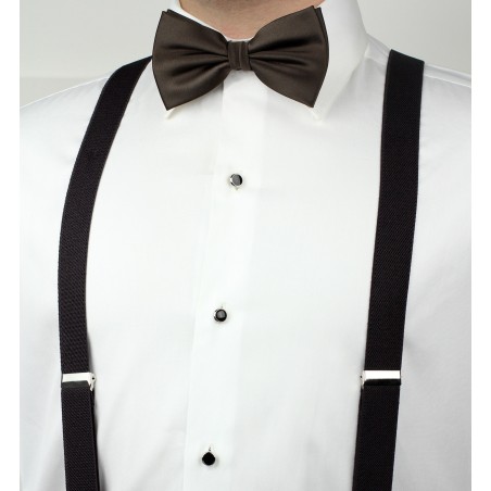 Coffee Brown Men's Bow Tie Styled