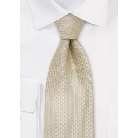 Extra long silk ties - Champagne colored XL necktie