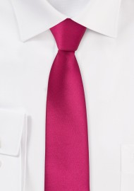 Solid Skinny Tie in Bright Fuchsia Pink