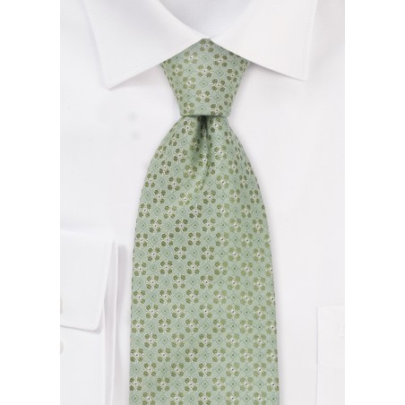 Extra Long Ties - Light green necktie by Chevalier
