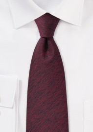 Textured Wool Tie in Wine Red