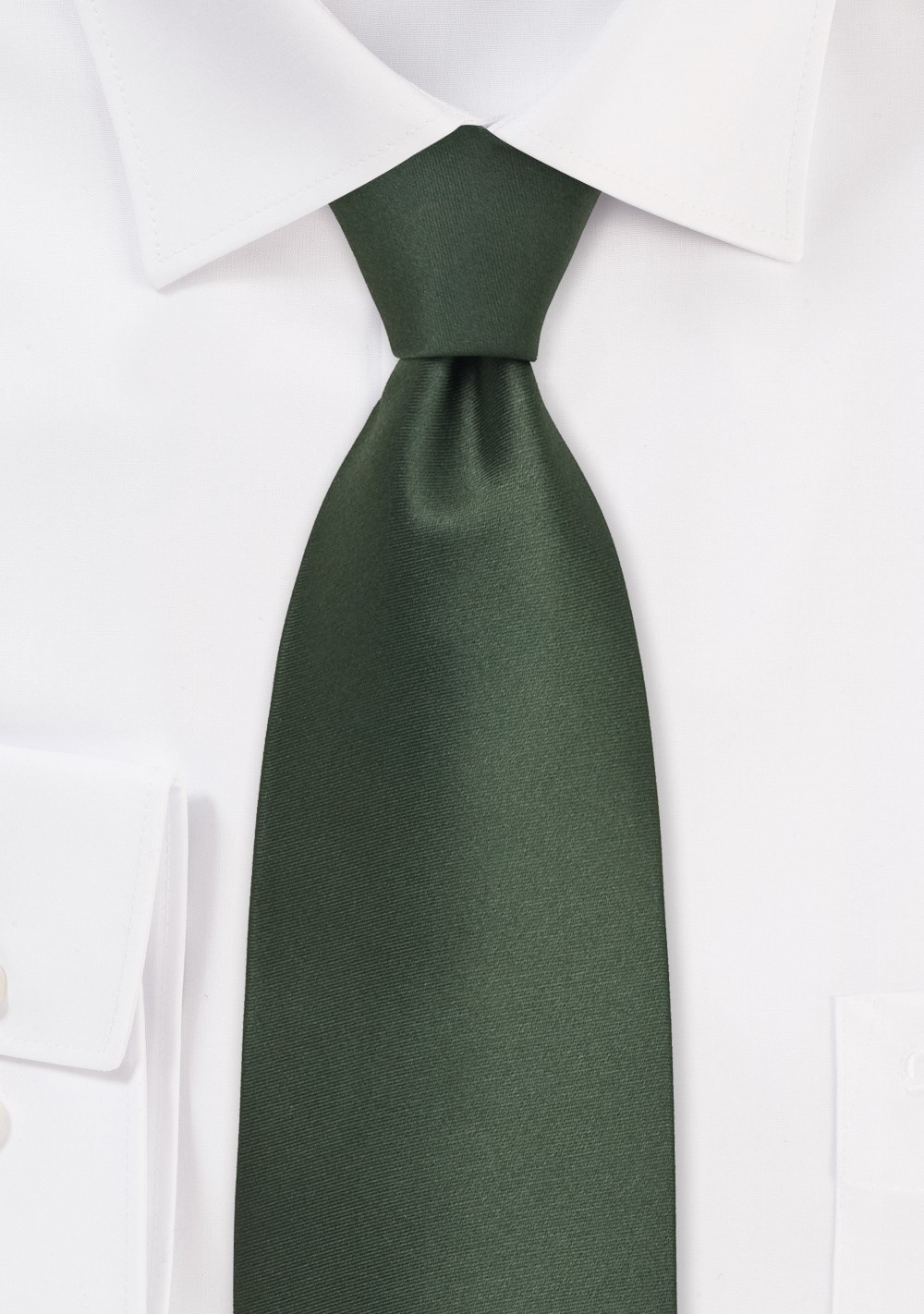 Dark Hunter Green Silk Tie in Solid Color