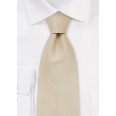 Solid Cream Colored Tie in Kids Length