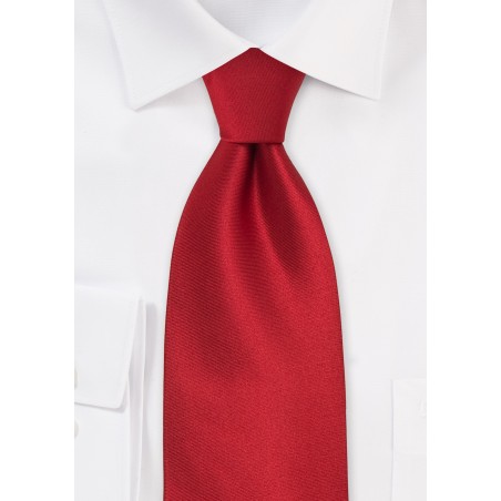 Solid Red Silk Tie for Kids