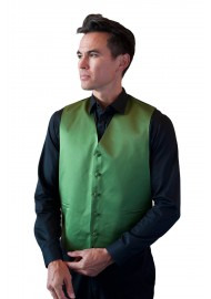 Moss Green Formal Satin Vest Styled