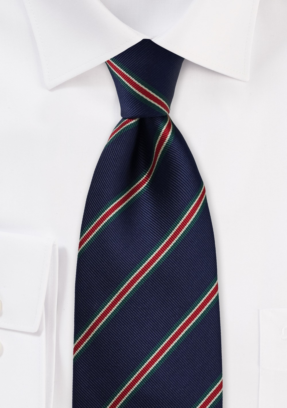 XL British Striped Tie in Navy