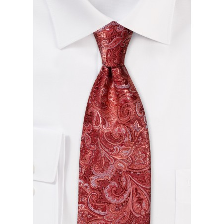 Paisley Tie in Terracotta