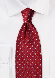 Textured Silk Tie with Polka Dots