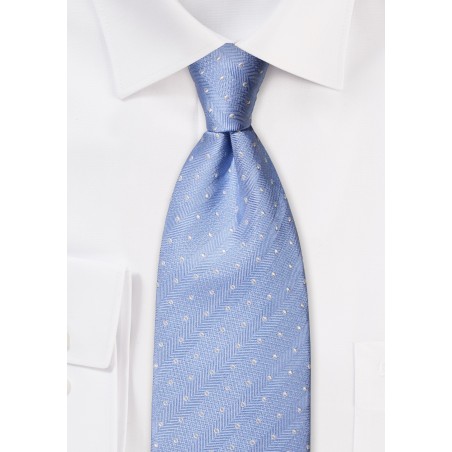 Soft Blue Polka Dot Tie in XL