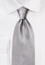 Solid Silver Silk Tie in XL