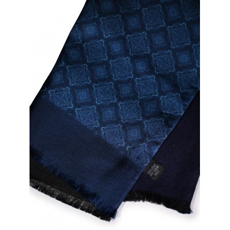 Finest Silk Scarf in Indigo Blue Doubled Sided