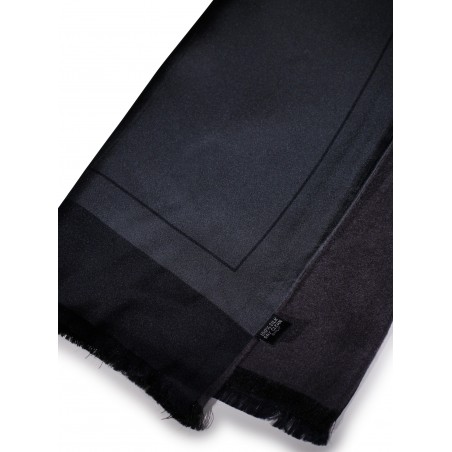 Solid Charcoal Gray Silk Scarf Double Sided