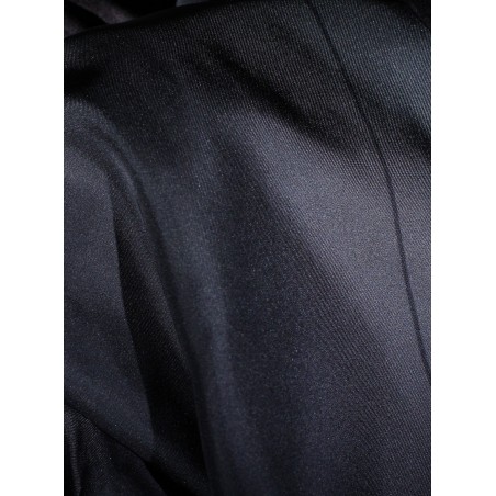 Solid Charcoal Gray Silk Scarf Detailed Close Up