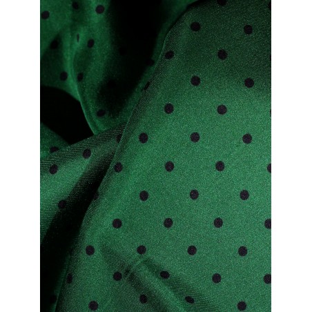 Kelly Green and Blue Polka Dot Scarf Detailed Close Up